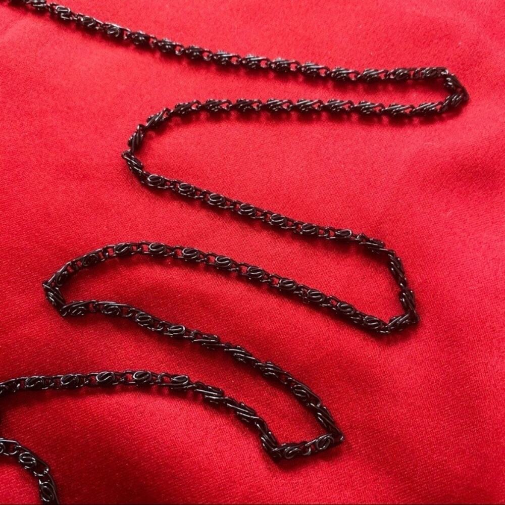 Vintage Black Rectangular Metallic Mesh Shoulder … - image 4